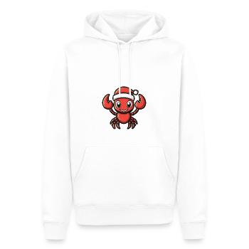 Crabe homard Noël - Sweat à capuche Premium bio Homme - blanc - Devant - Nico (187cm)