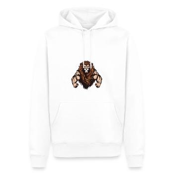 Löwe Beast Fitness Muskeln - Männer Premium Bio Hoodie - Weiß - Vorne - Nico (187cm)