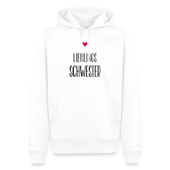 Schwester Lieblingsschwester Herz Geschenk - Männer Premium Bio Hoodie - Weiß - Vorne - Nico (187cm)