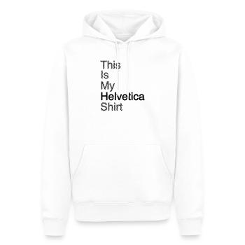 Typographie shirt cadeau Conception graphique Kindee - Sweat à capuche Premium bio Homme - blanc - Devant - Nico (187cm)