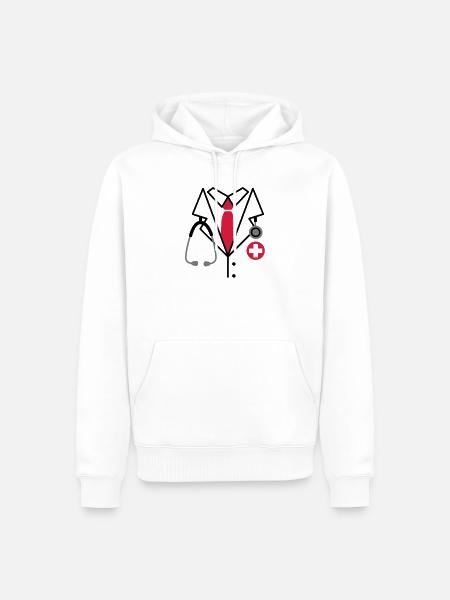 Doktor, Doktor Kostüm - Männer Premium Bio Hoodie - Weiß