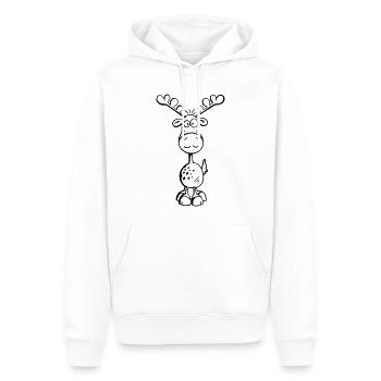 Da kommt ein Elch - Männer Premium Bio Hoodie - Weiß - Vorne - Nico (187cm)