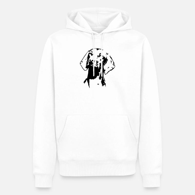 Magyar Vizsla Kopf - Männer Premium Bio Hoodie - Weiß