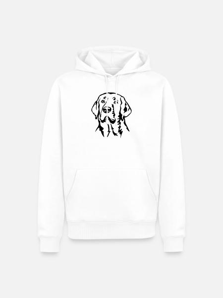 Broholmer Kopf - Männer Premium Bio Hoodie - Weiß