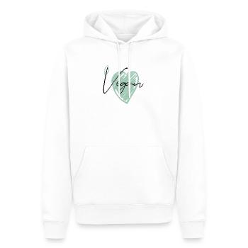 Végétalien - Sweat à capuche Premium bio Homme - blanc - Devant - Nico (187cm)