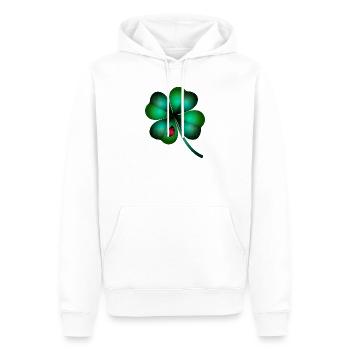 coccinelle trèfle à quatre feuilles vert foncé - Sweat à capuche Premium bio Homme - blanc - Devant - Nico (187cm)