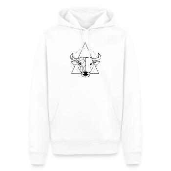 Ochse - Männer Premium Bio Hoodie - Weiß - Vorne - Nico (187cm)