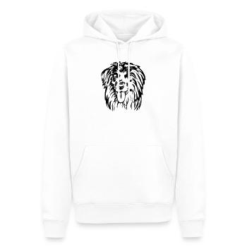 Berger des Pyrénées Tête - Sweat à capuche Premium bio Homme - blanc - Devant - Nico (187cm)