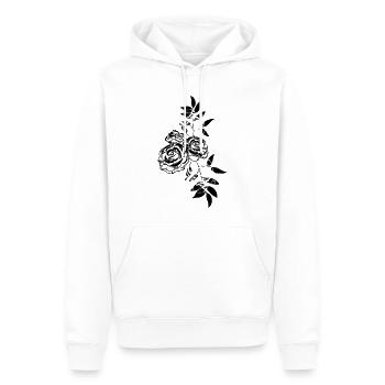 Fleurs de rose Feuilles - Sweat à capuche Premium bio Homme - blanc - Devant - Nico (187cm)