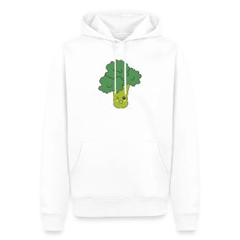 Kawaii Brokkoli Gemüse vegan - Männer Premium Bio Hoodie - Weiß - Vorne - Nico (187cm)