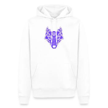 Viking Wolf lila transparent Fenrir mythologisch - Männer Premium Bio Hoodie - Weiß - Vorne - Nico (187cm)