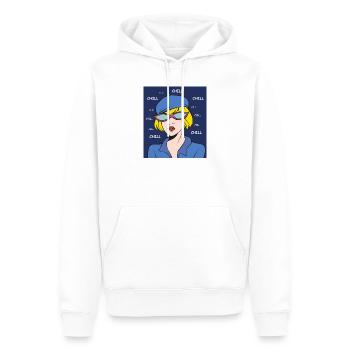 Chill Pop Art Dame - Männer Premium Bio Hoodie - Weiß - Vorne - Nico (187cm)