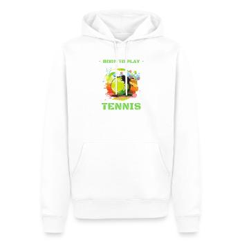 Born to play Tennis - Tennis Lovers T-Shirt - Männer Premium Bio Hoodie - Weiß - Vorne - Nico (187cm)