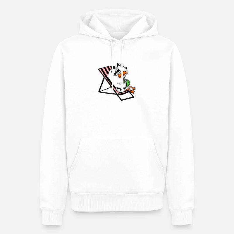 Mouette - Sweat à capuche Premium bio Homme - blanc