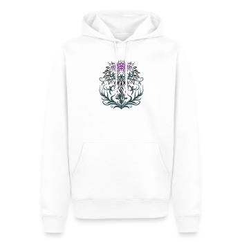Distel lila Thistle - Männer Premium Bio Hoodie - Weiß - Vorne - Nico (187cm)
