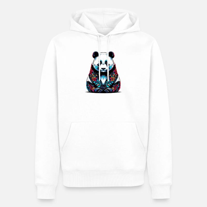 Panda - Sweat à capuche Premium bio Homme - blanc
