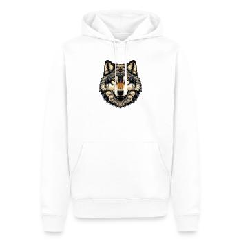 Loup - Sweat à capuche Premium bio Homme - blanc - Devant - Nico (187cm)