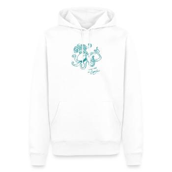 Poulpe dansant rétro vintage groovy ligne graphique - Sweat à capuche Premium bio Homme - blanc - Devant - Nico (187cm)
