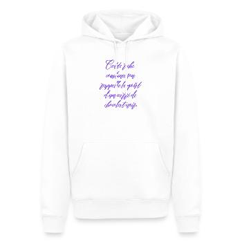 Police élégante en violet - Sweat à capuche Premium bio Homme - blanc - Devant - Nico (187cm)