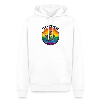Roulez avec fierté - Sweat à capuche Premium bio Homme - blanc - Devant - Nico (187cm)