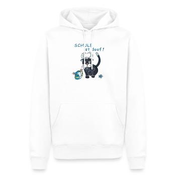 Schule ist doof - Männer Premium Bio Hoodie - Weiß - Vorne - Nico (187cm)