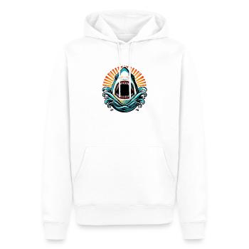 Hai - Männer Premium Bio Hoodie - Weiß - Vorne - Nico (187cm)