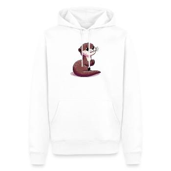 Loutre - Sweat à capuche Premium bio Homme - blanc - Devant - Nico (187cm)