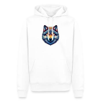 Wolf - Männer Premium Bio Hoodie - Weiß - Vorne - Nico (187cm)