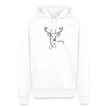 Noir cerf - Sweat à capuche Premium bio Homme - blanc - Devant - Nico (187cm)