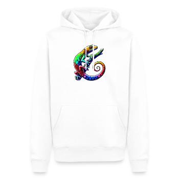 Gecko - Männer Premium Bio Hoodie - Weiß - Vorne - Nico (187cm)