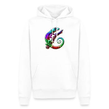 Gecko - Männer Premium Bio Hoodie - Weiß - Vorne - Nico (187cm)