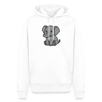 Niedlicher Cartoon-Elefant – Sanfter Riese - Männer Premium Bio Hoodie - Weiß - Vorne - Nico (187cm)