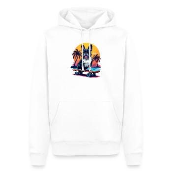Skater Bulldogge - Männer Premium Bio Hoodie - Weiß - Vorne - Nico (187cm)