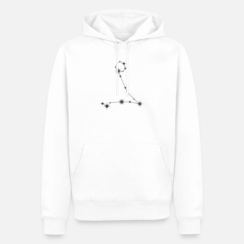 Fische Sternbild Sternzeichen Schwarz & Grau - Männer Premium Bio Hoodie - Weiß
