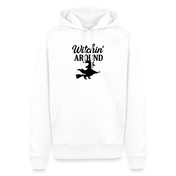 Sorcière autour - Sweat à capuche Premium bio Homme - blanc - Devant - Nico (187cm)