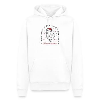 Huhn Frohe Weihnachten Land lustiges Bauernhoftier - Männer Premium Bio Hoodie - Weiß - Vorne - Nico (187cm)