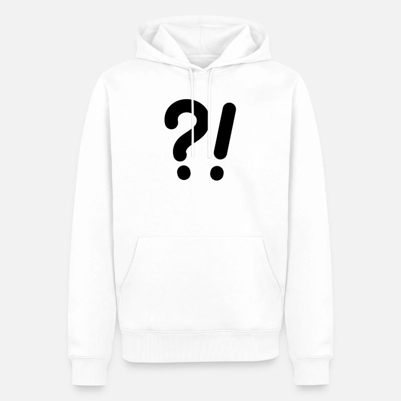 Points d’interrogation et points d’exclamation - Sweat à capuche Premium bio Homme - blanc