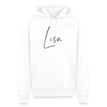 lisa / handschrift name design - Männer Premium Bio Hoodie - Weiß - Vorne - Nico (187cm)
