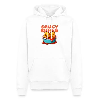 Saucy Nugs Blaue Schüssel - Männer Premium Bio Hoodie - Weiß - Vorne - Nico (187cm)
