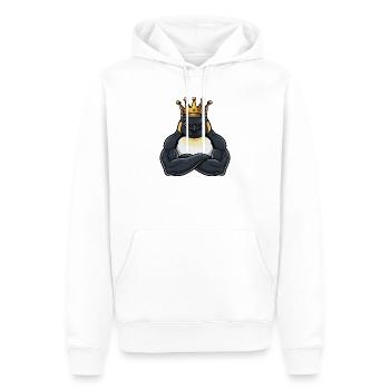 fort pingouin roi dessin animé fitness portrait - Sweat à capuche Premium bio Homme - blanc - Devant - Nico (187cm)