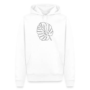 Contour de la feuille de Monstera - Sweat à capuche Premium bio Homme - blanc - Devant - Nico (187cm)