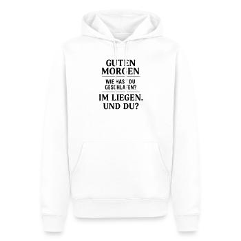 Good morning funny - Men’s Premium Organic Hoodie - white - Front - Nico (187cm)