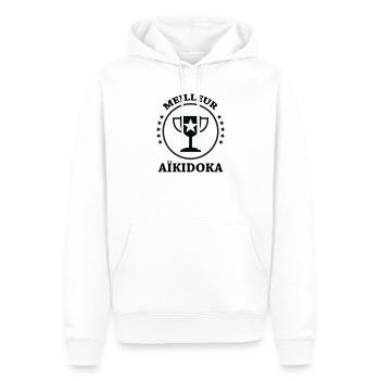 Bestes Aikido – Aikido - Männer Premium Bio Hoodie - Weiß - Vorne - Nico (187cm)