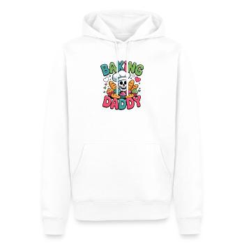 Cuisson de papa crâne motif de cuisinier - Sweat à capuche Premium bio Homme - blanc - Devant - Nico (187cm)