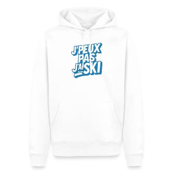 Ski | Skieur | Montagne - Sweat à capuche Premium bio Homme - blanc - Devant - Nico (187cm)