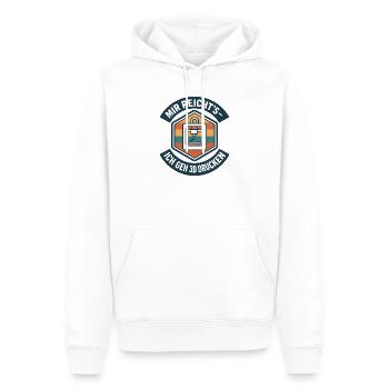 3D Druck Mir reichts G-Code - Männer Premium Bio Hoodie - Weiß - Vorne - Nico (187cm)