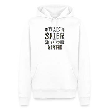 Lebe zum Skifahren, Ski zum Leben - Männer Premium Bio Hoodie - Weiß - Vorne - Nico (187cm)