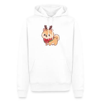 Hund-Rentier, Weihnachts-Süßes Fest - Männer Premium Bio Hoodie - Weiß - Vorne - Nico (187cm)