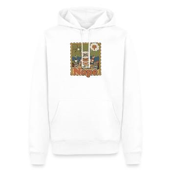 Nein Katze: Retro Nerd Schreibtischkunst - Männer Premium Bio Hoodie - Weiß - Vorne - Nico (187cm)