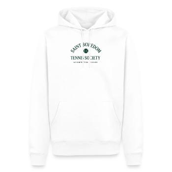Saint Boredom - Tennis Society - Männer Premium Bio Hoodie - Weiß - Vorne - Nico (187cm)